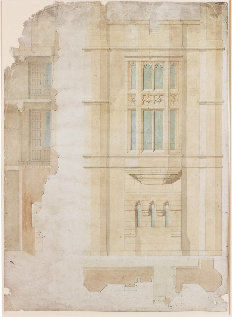 Design för Oriel Window, Holme Eden (bläck) av John Dobson