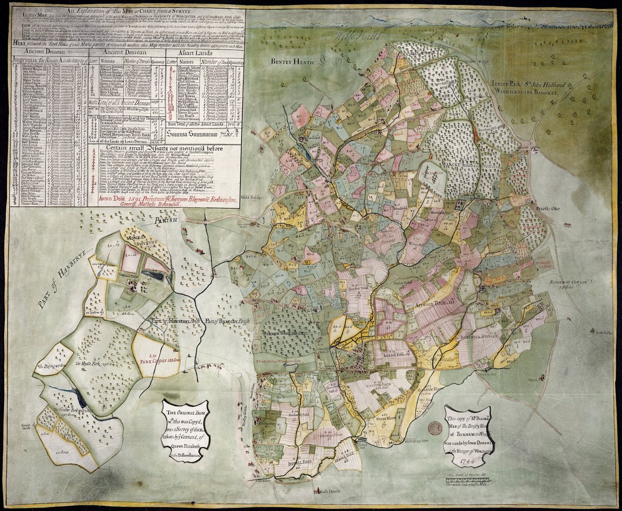 Karta över skogen och herrgården i Fecknam ( Feckenham) av John Doharty