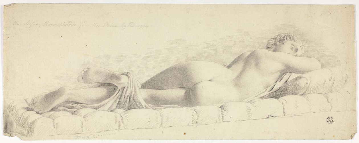 Forntida staty av sovande Hermafrodit av John Downman