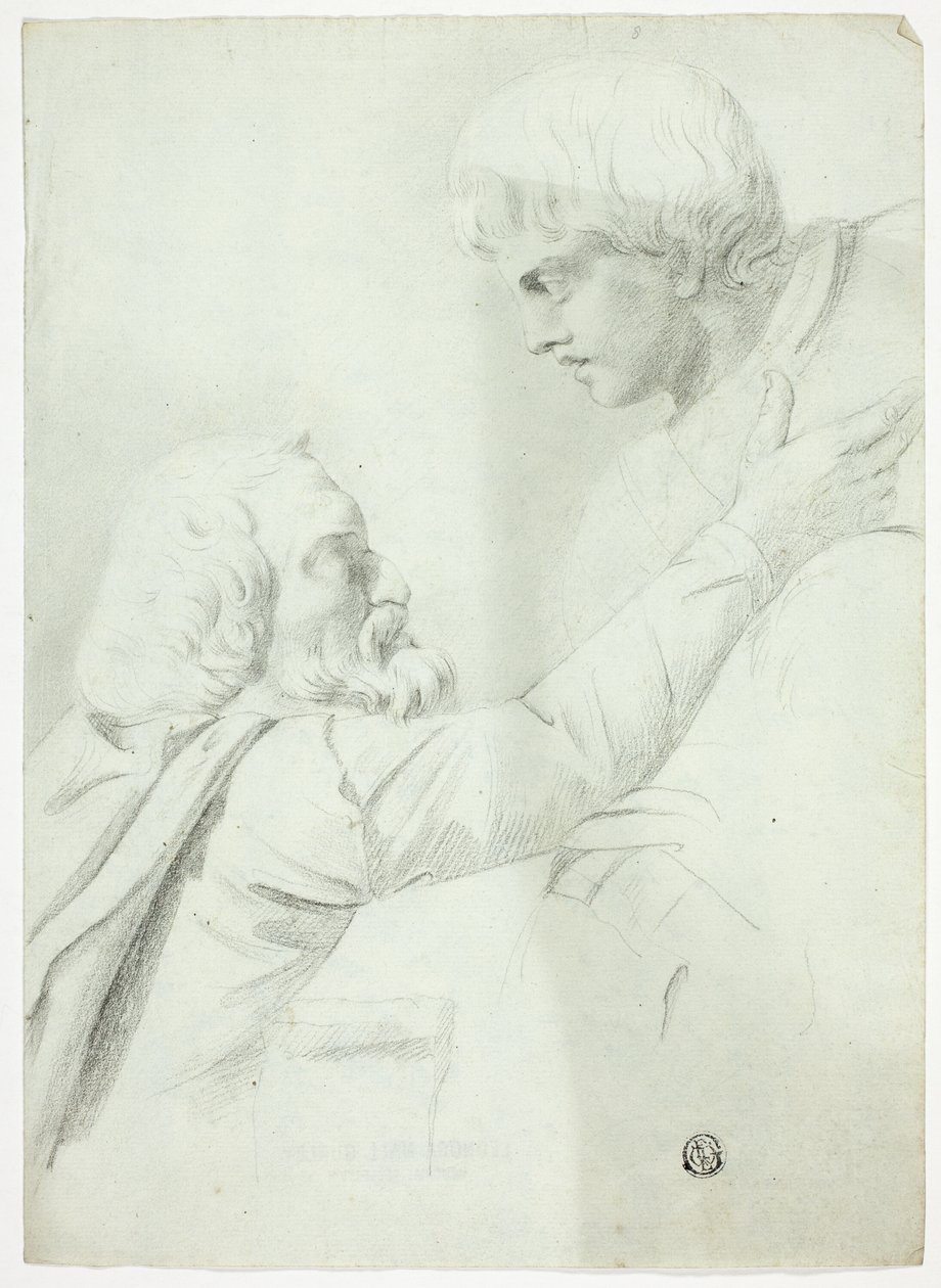 Skäggig man och pojke (från Bas-Relief) av John Downman