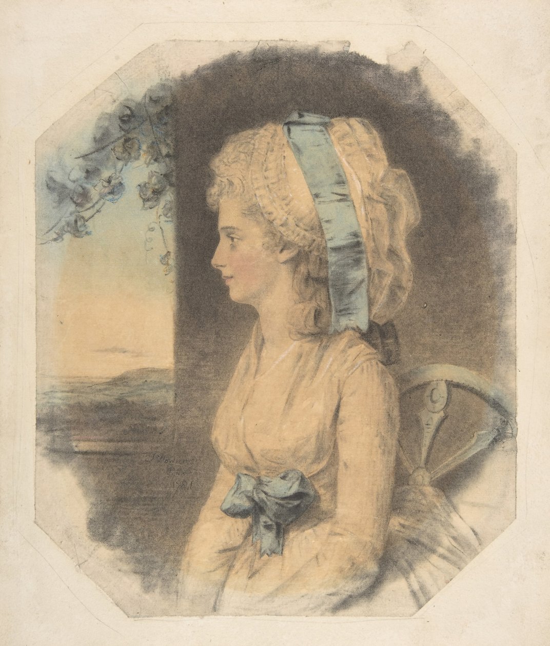 Miss Mary Cruikshank, enda syster till James Cruikshank, 1781. av John Downman