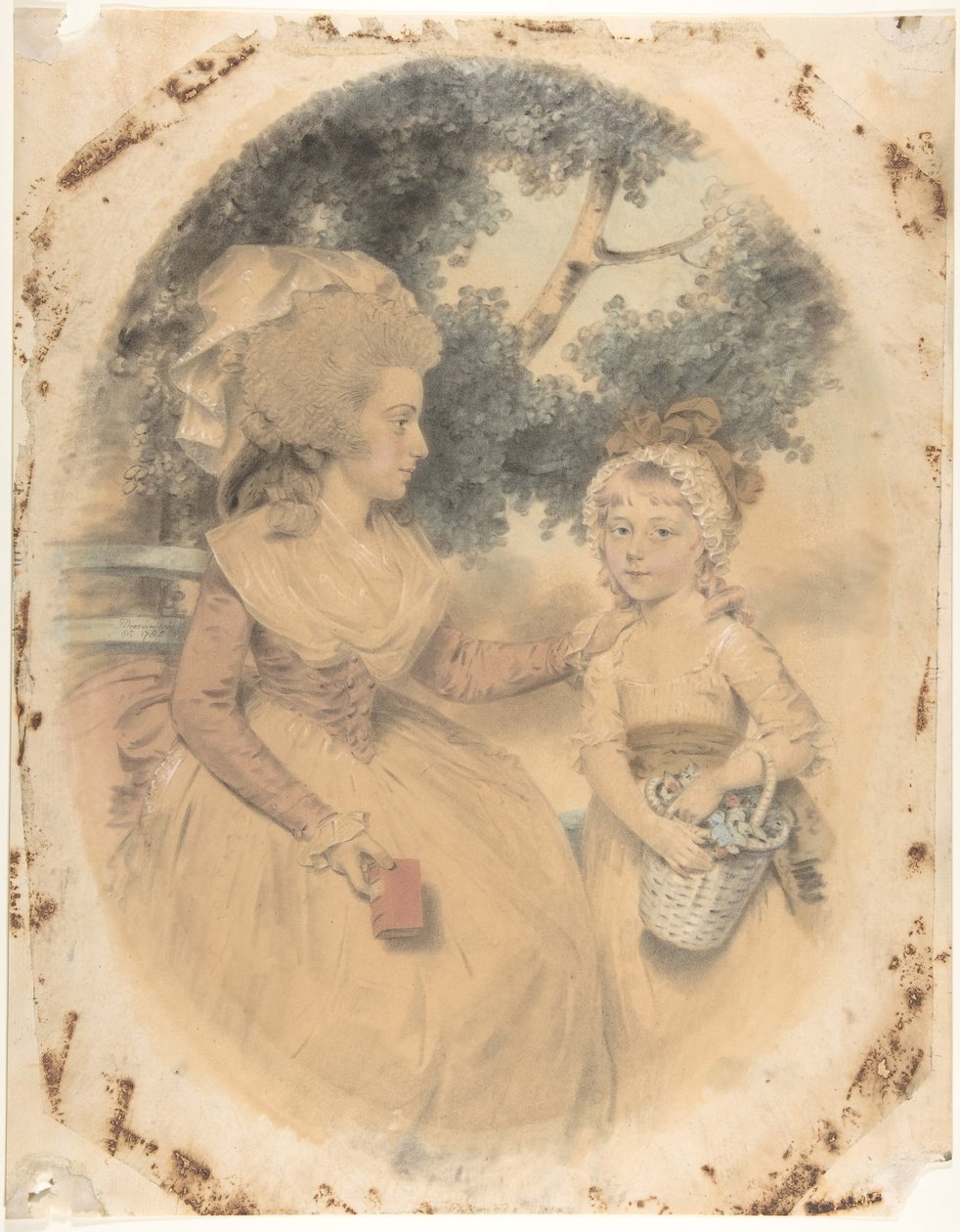 Mrs Morgan och hennes barn, 1785. av John Downman