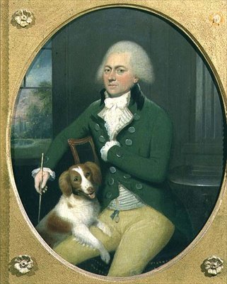 Porträtt av en gentleman med sin hund av John Downman