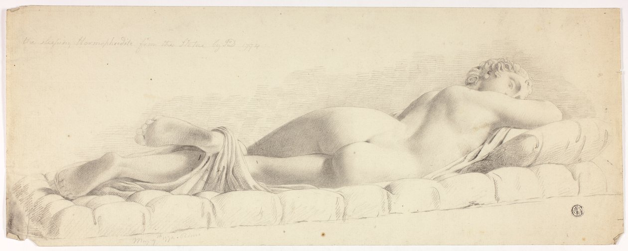 Forntida staty av sovande Hermafrodit av John Downman