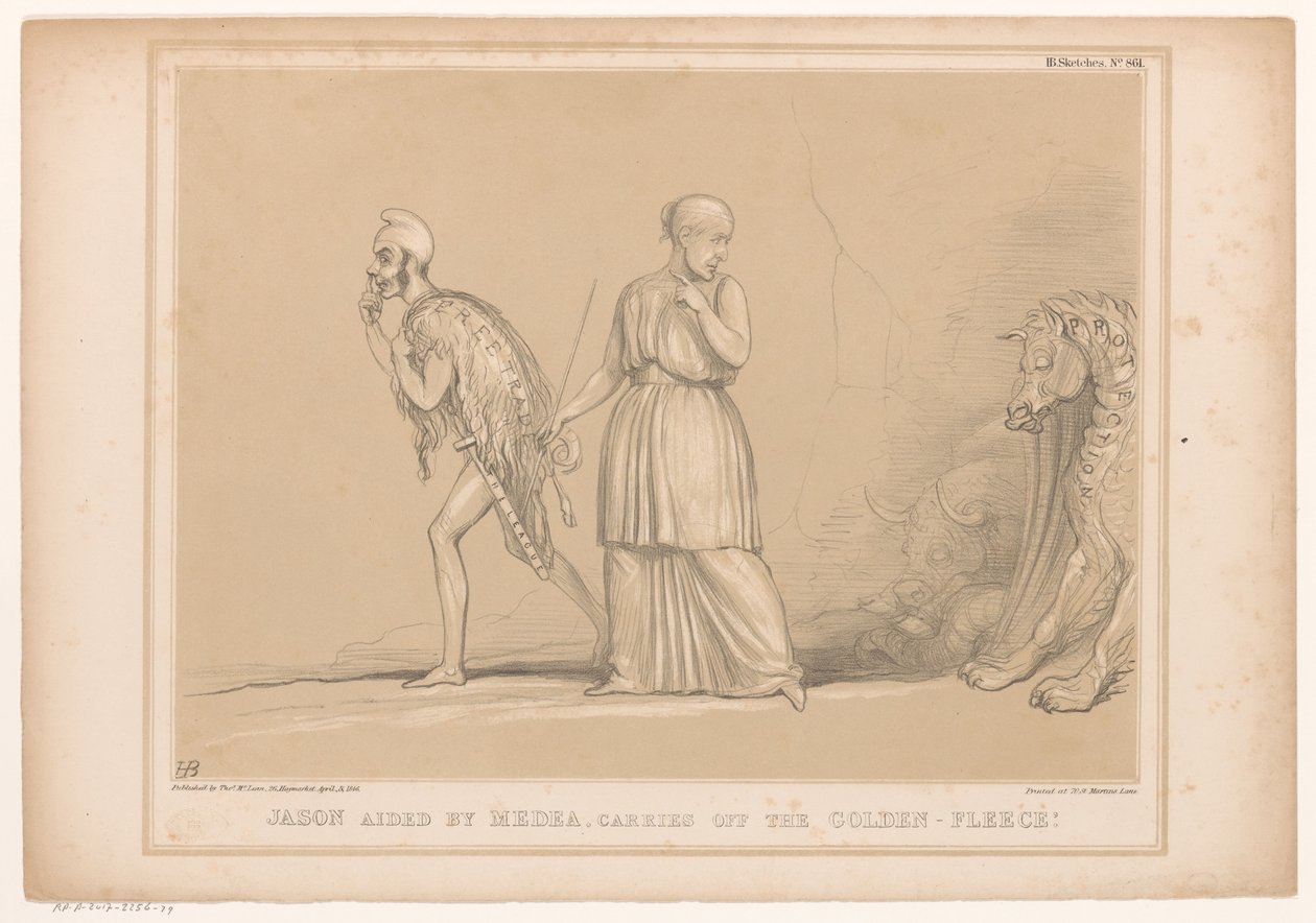 Spotprent träffade Richard Cobden som Jason Jason, med hjälp av Medea, bär av sig Golden-Fleece