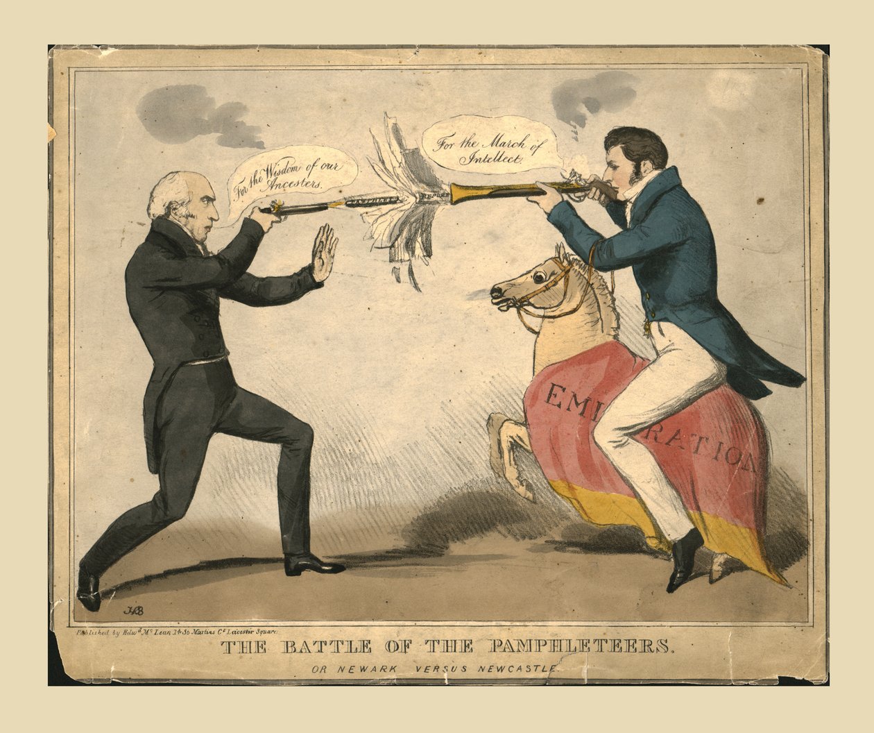 Slaget om pamflettförarna. Eller Newark mot Newcastle, 1829. av John Doyle