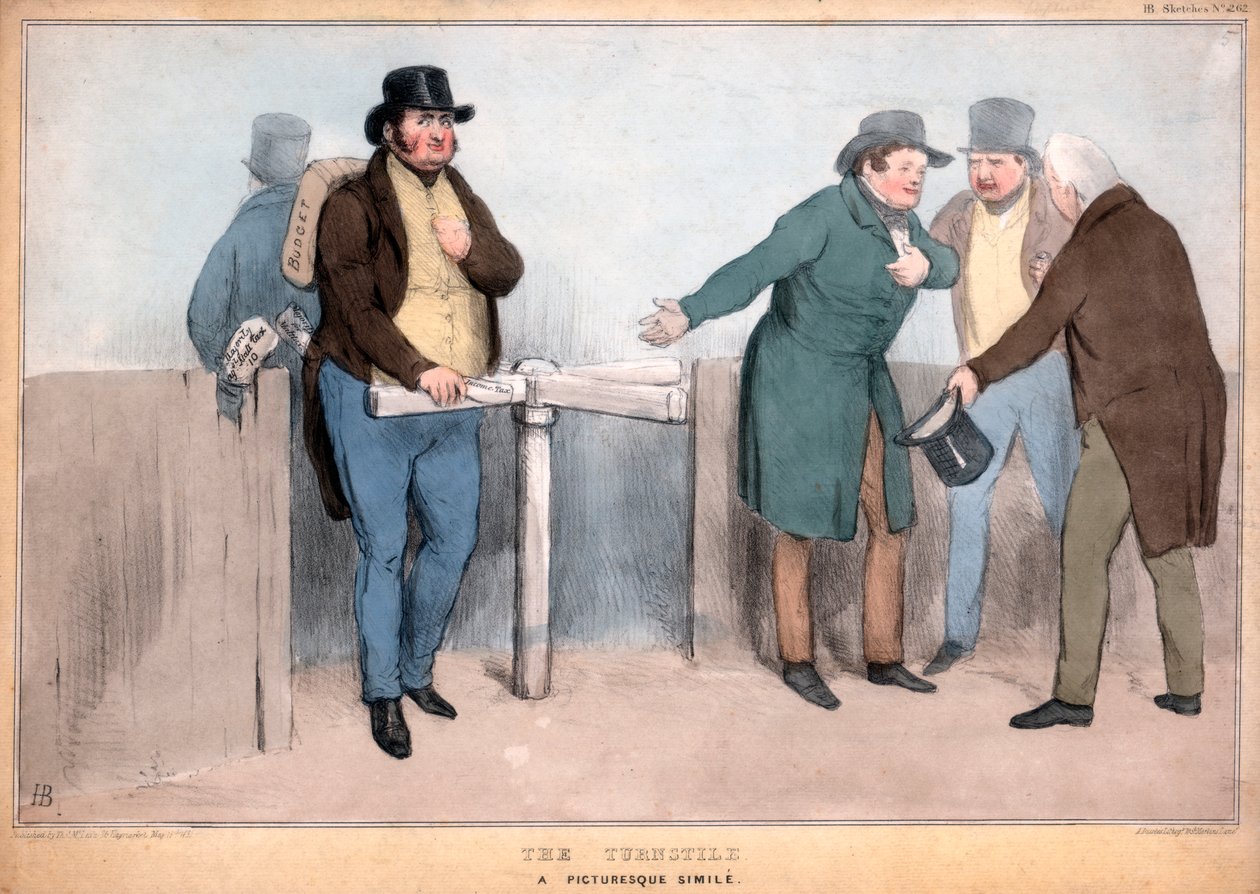 Vändkorset, A Picturesque Simile, 1800-talet av John Doyle