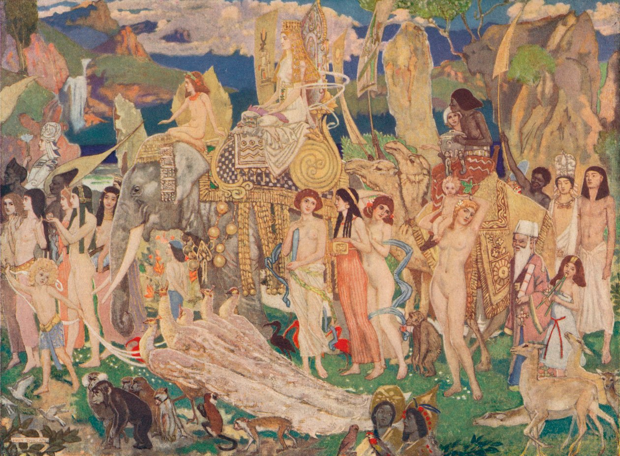 Elfenben, apor och påfåglar Drottningen av Saba, c1909 av John Duncan