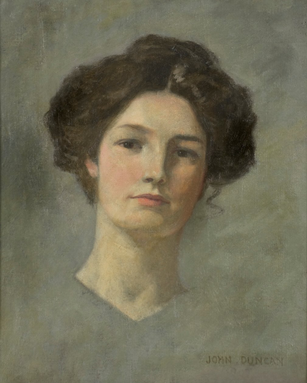 Porträtt av en dam, ca 1900 (olja på duk) av John Duncan