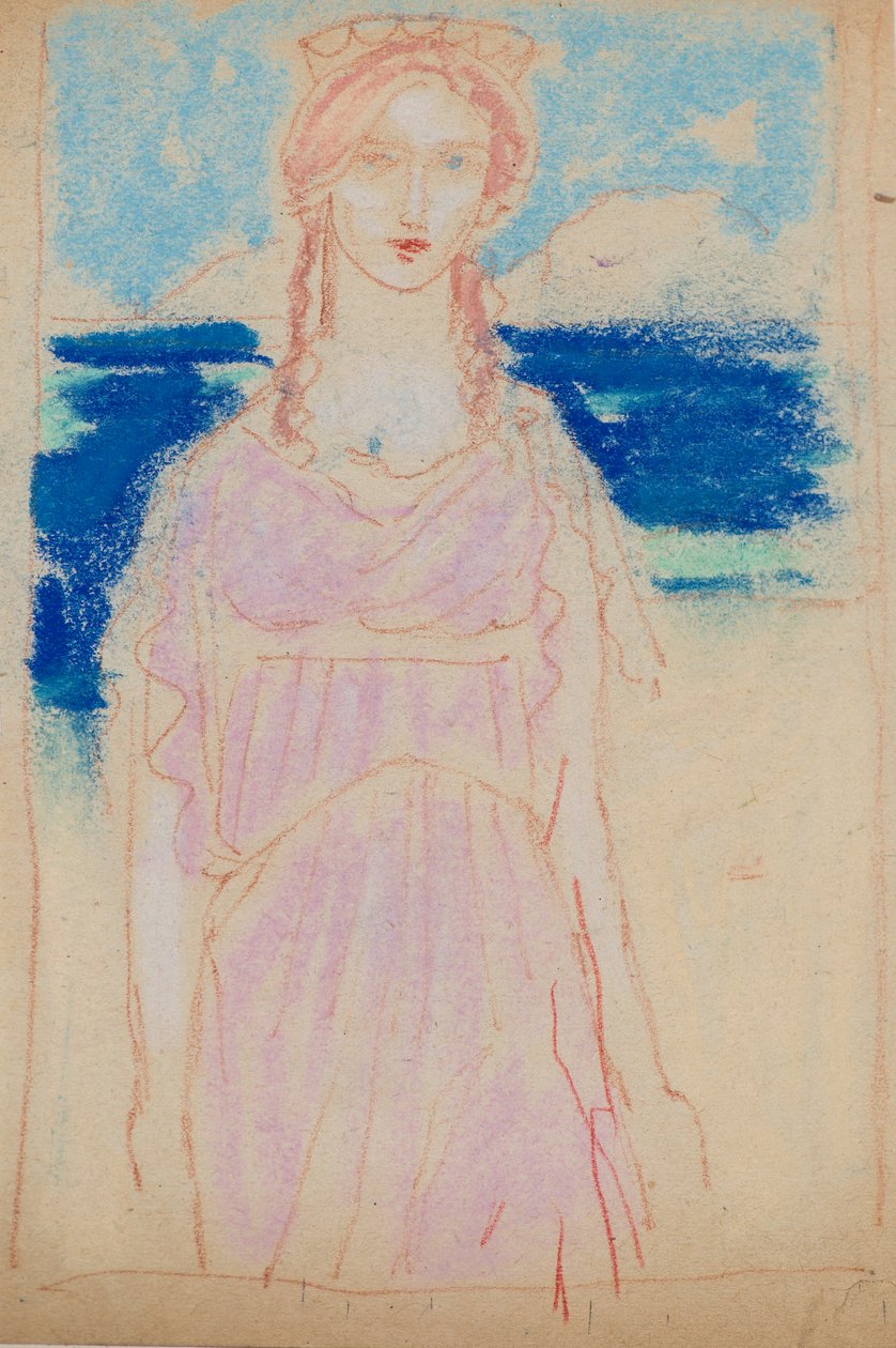 Prinsessan av landet under vågorna (krita) av John Duncan