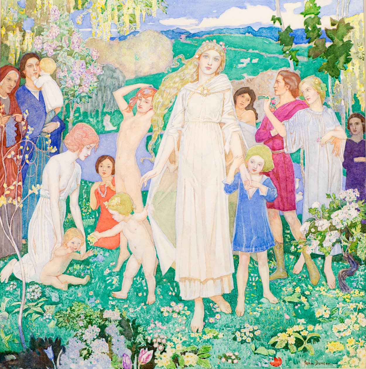 The Coming of Bride, ca 1930 (akvarell) av John Duncan