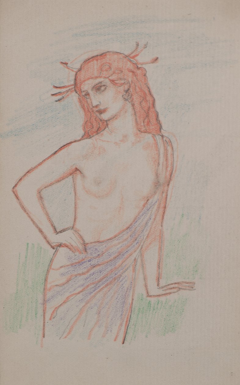 Namnlös [kvinnofigur] (penna) av John Duncan