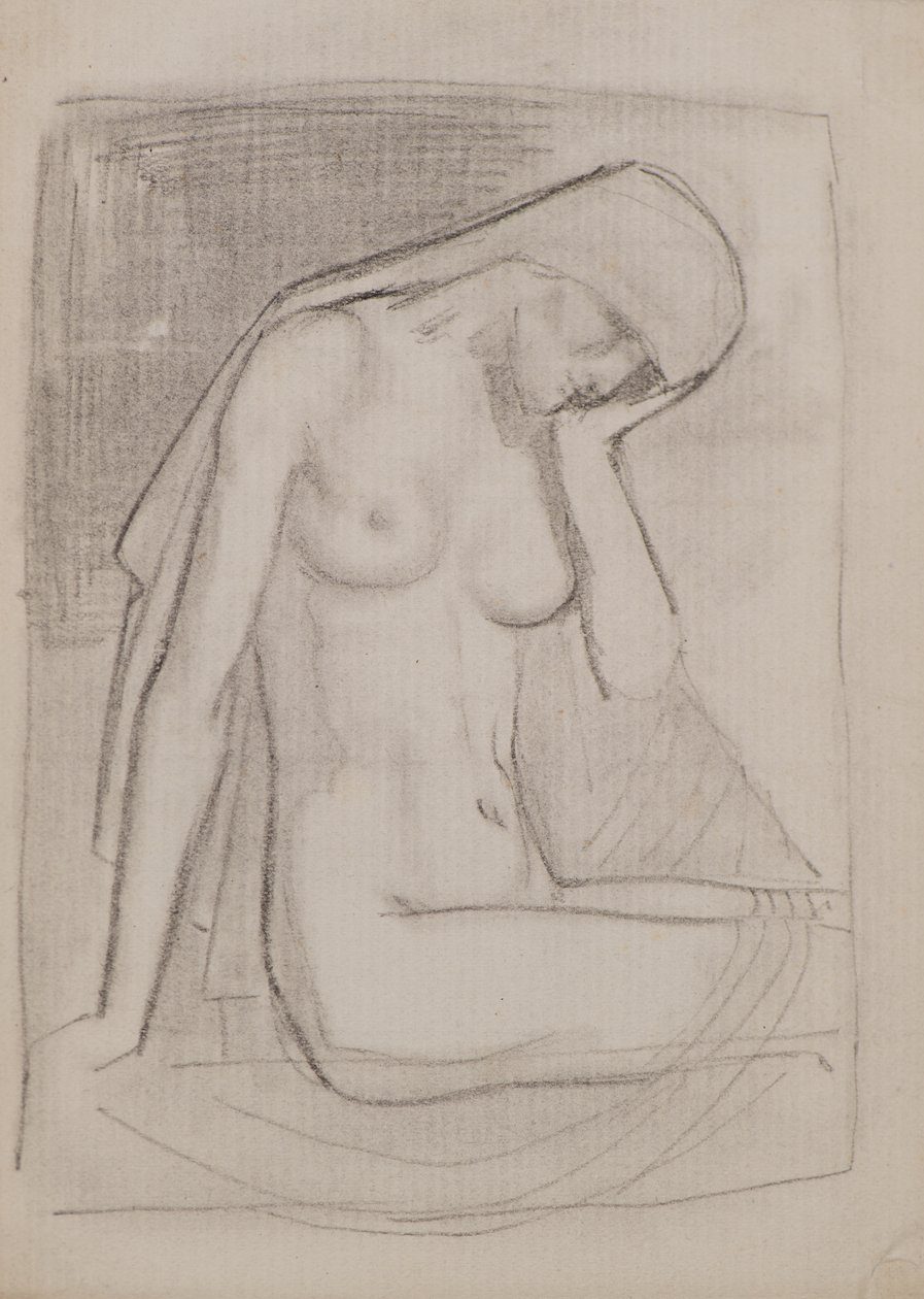 Namnlös [Kvinnlig naken] (penna) av John Duncan