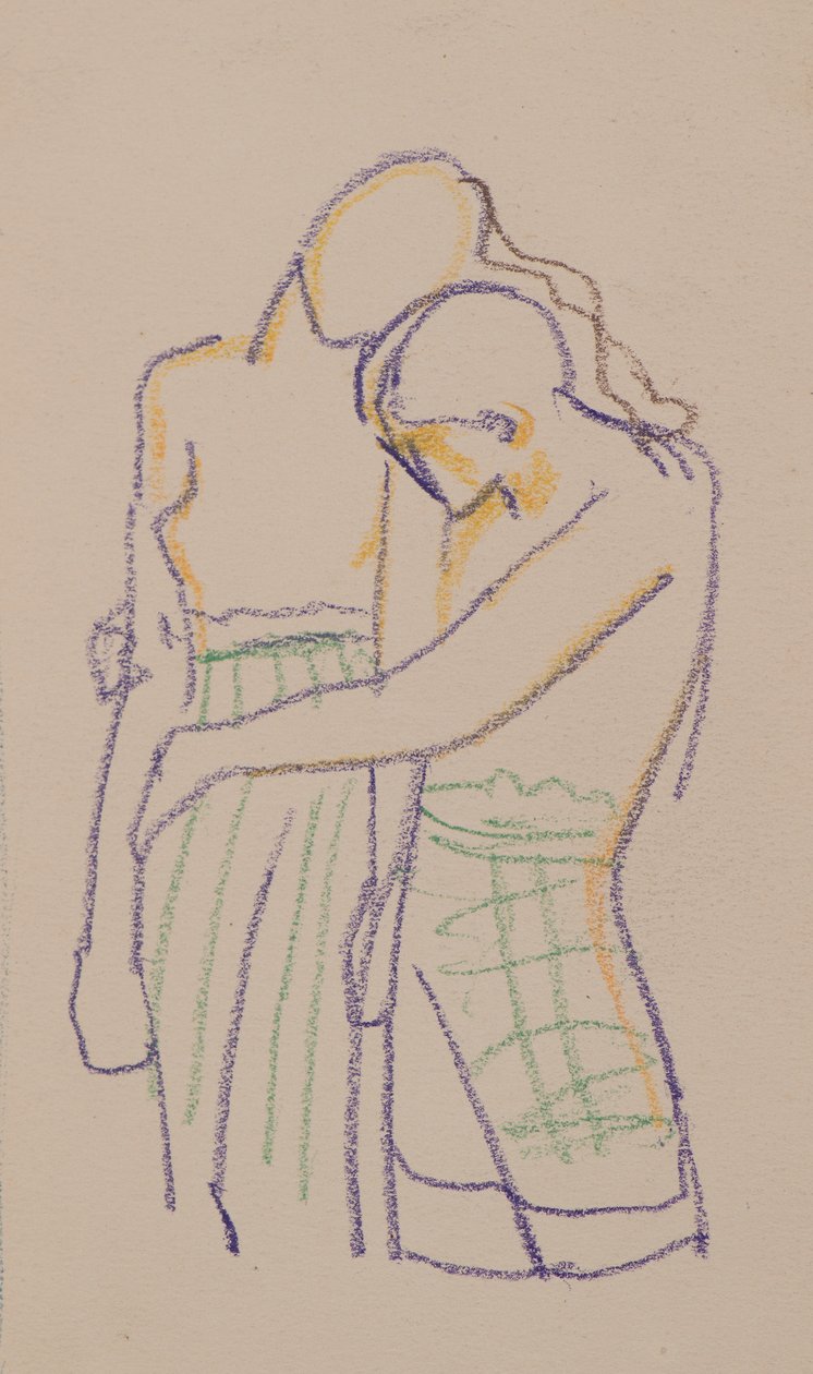 Utan titel [Naoise och Deirdre] (penna) av John Duncan