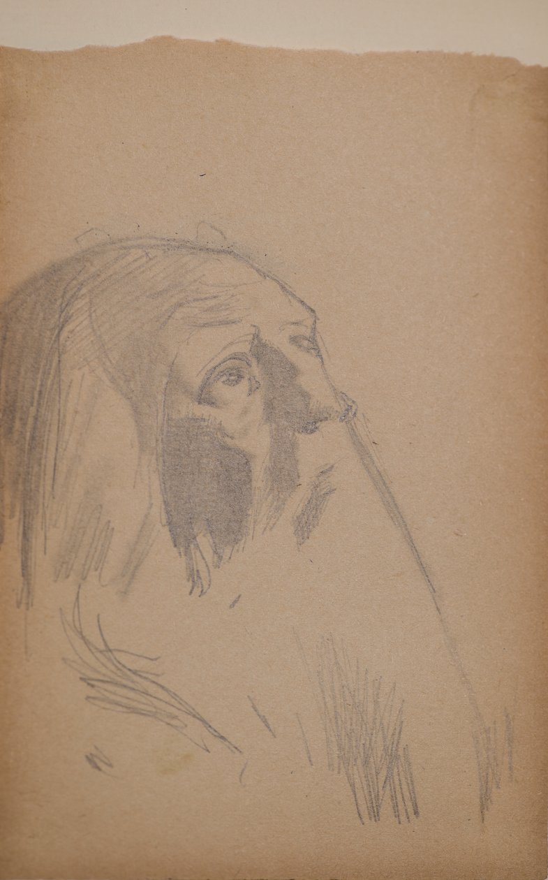 Untitled [Gammal man] (penna) av John Duncan