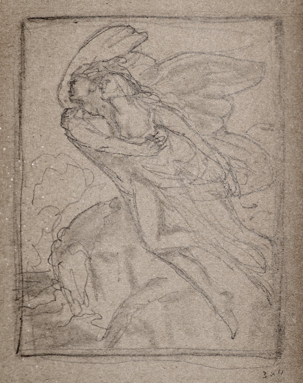 Untitled [Två änglar] (penna) av John Duncan