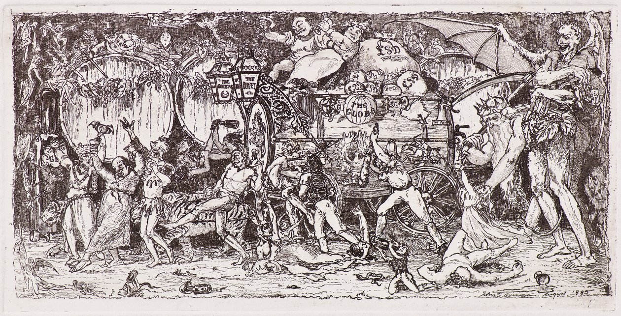 Vinfat draget av fyra tigrar av John Duncan