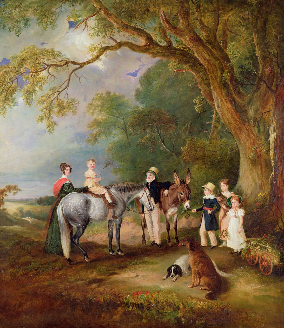 Fröken Catherine Herrick med sina syskonbarn, de fem äldre barnen till pastorn och fru Henry Palmer, 1827 av John E. Ferneley