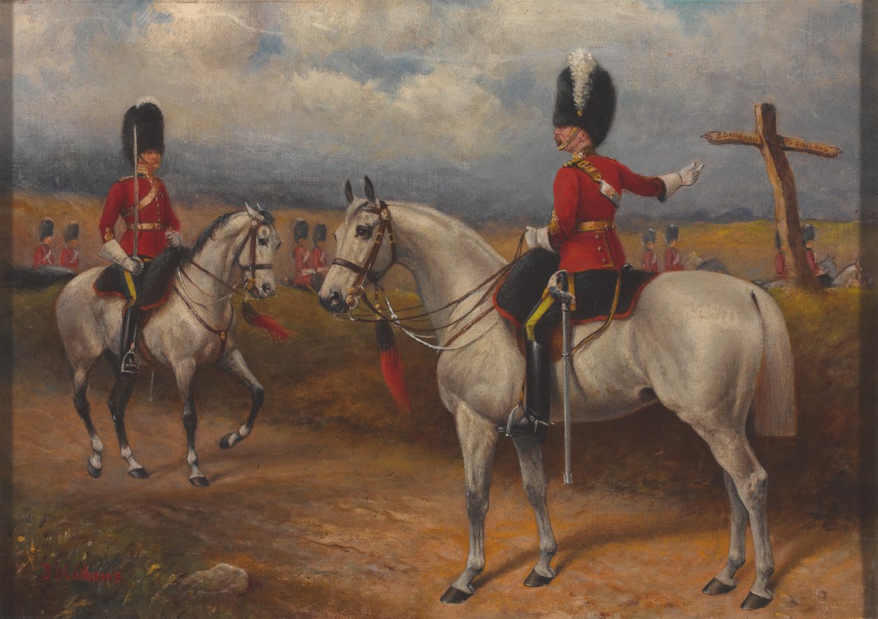 Två beridna officerare från 2nd Dragons (Royal Scots Greys) av John Edward Chapman Mathews