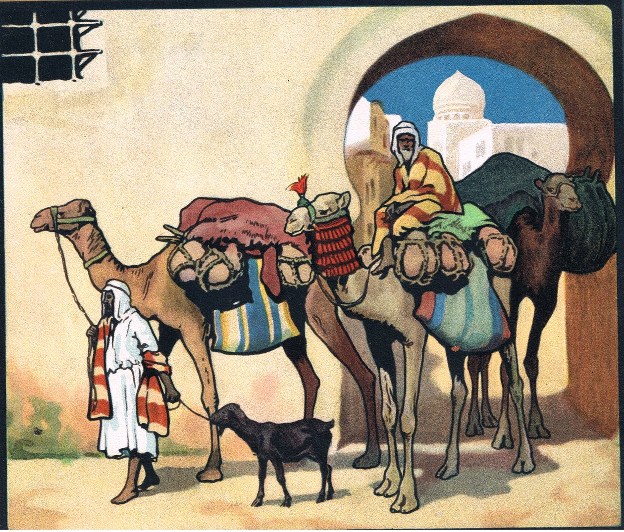 Camel Train, illustration från "Pads, Paws and Claws" av John Edwin Noble