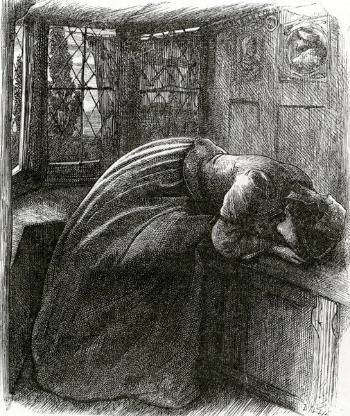 Mariana från Tennysons dikter av John Everett (after) Millais