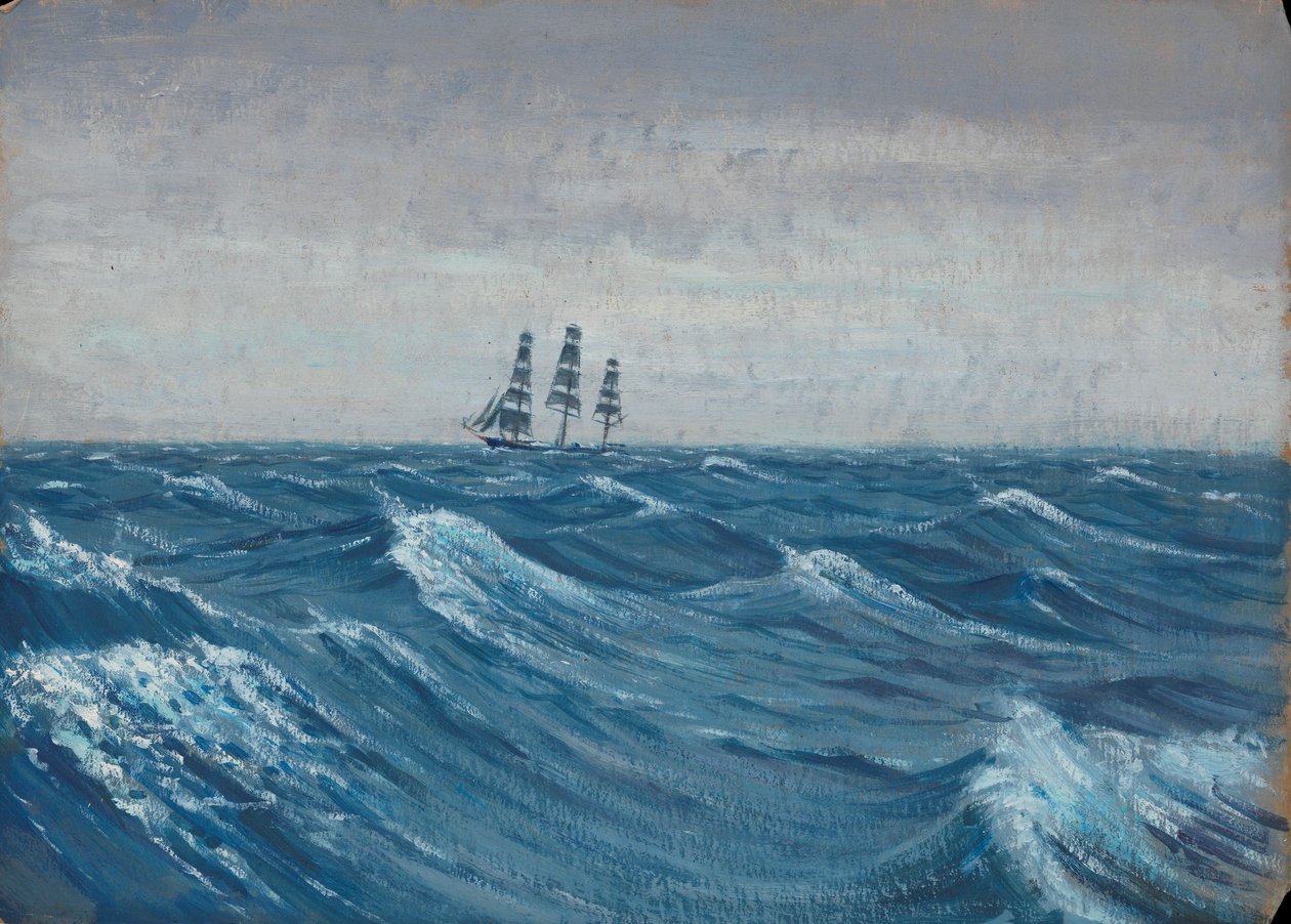 Ett segelfartyg, sent 1800-tal - mitten av 1900-talet (olja på papper) av John Everett