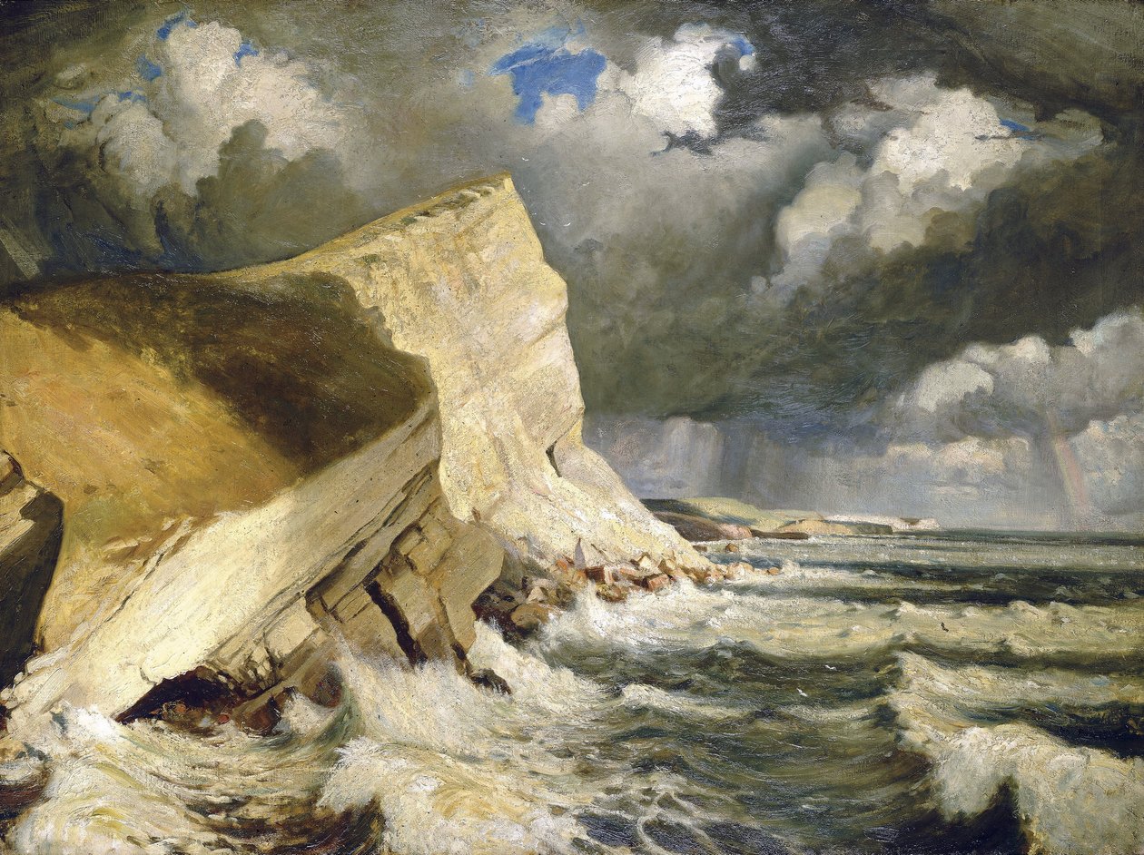 Lulworth Creek, i Dorset (England). Olja på duk av Herbert Barnard John Everett (1876-1949) av John Everett