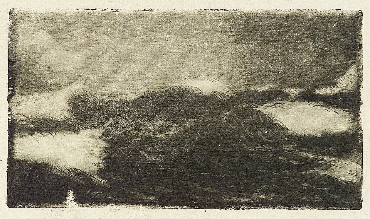 Havslandskap - grå-svarta rullar 1, 1900-talet (etsning) av John Everett