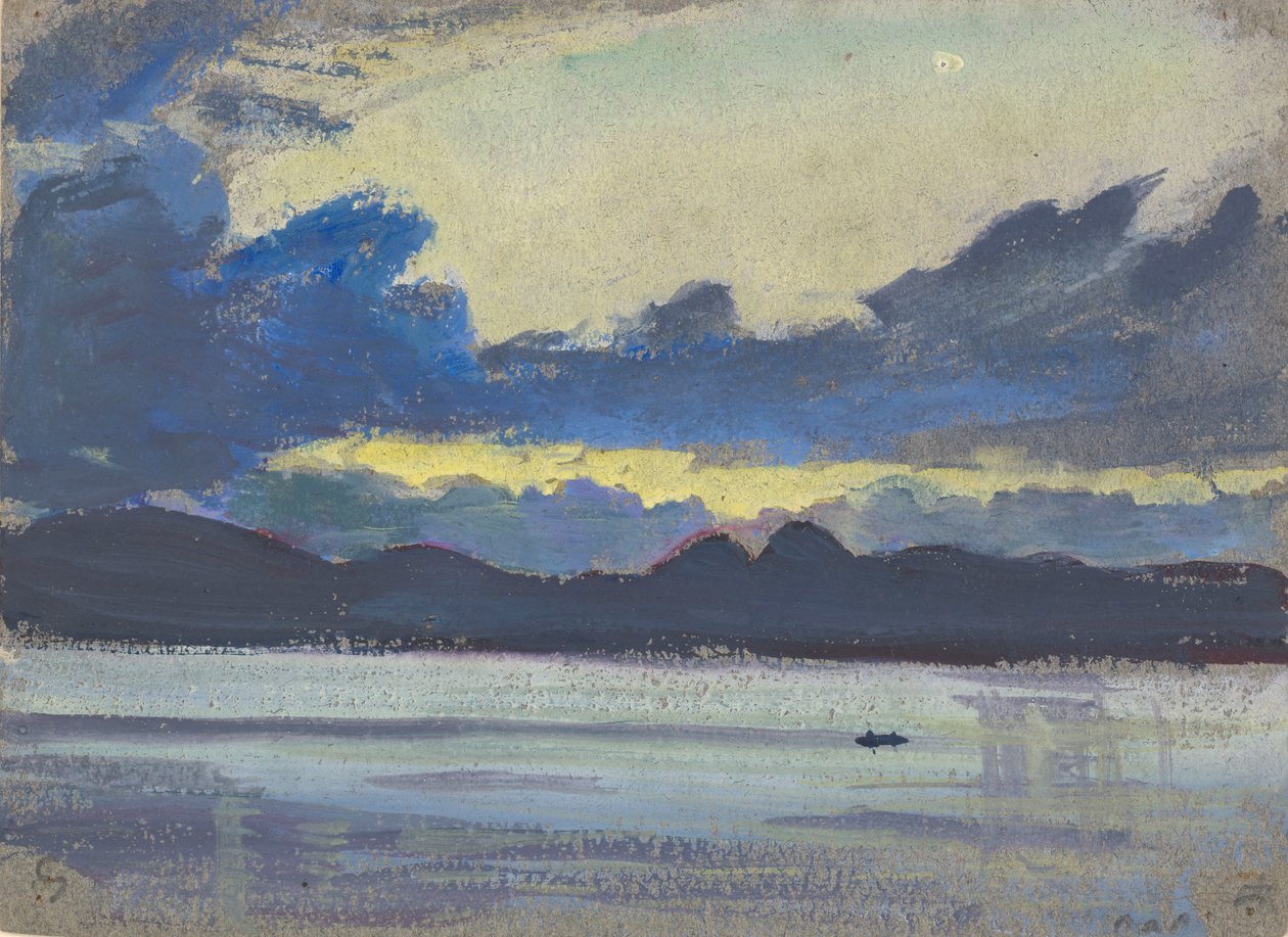 Havslandskap, Guadeloupe, slutet av 1800-talet - mitten av 1900-talet (akvarell, gouache, grafit, papper) av John Everett