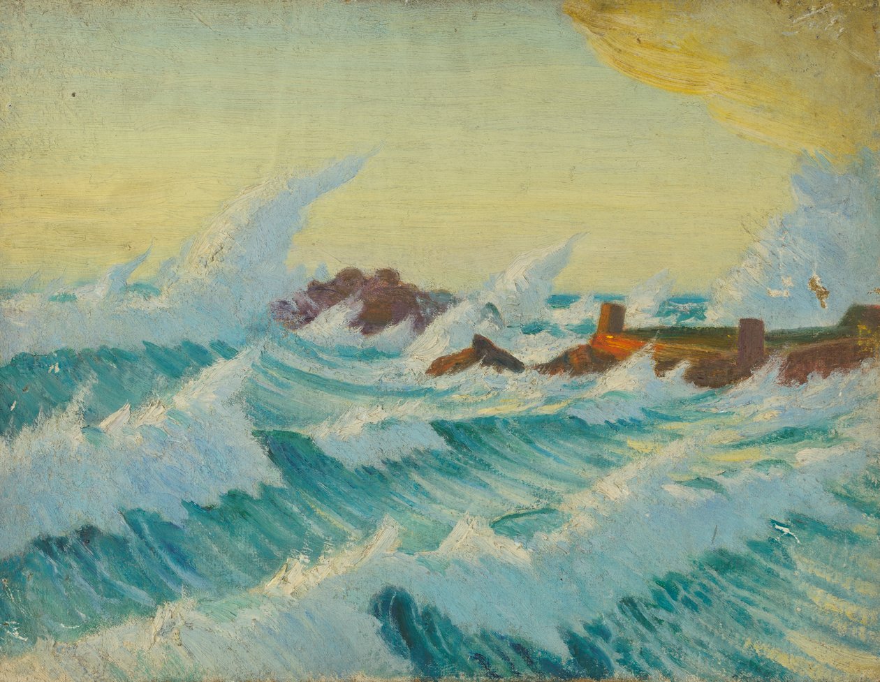 Havslandskap, sent 1800-tal - mitten av 1900-talet (olja på duk) av John Everett