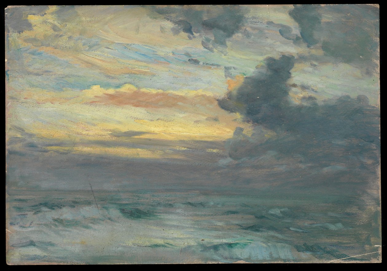 Havslandskap, slutet av 1800-talet - mitten av 1900-talet (olja på papper) av John Everett