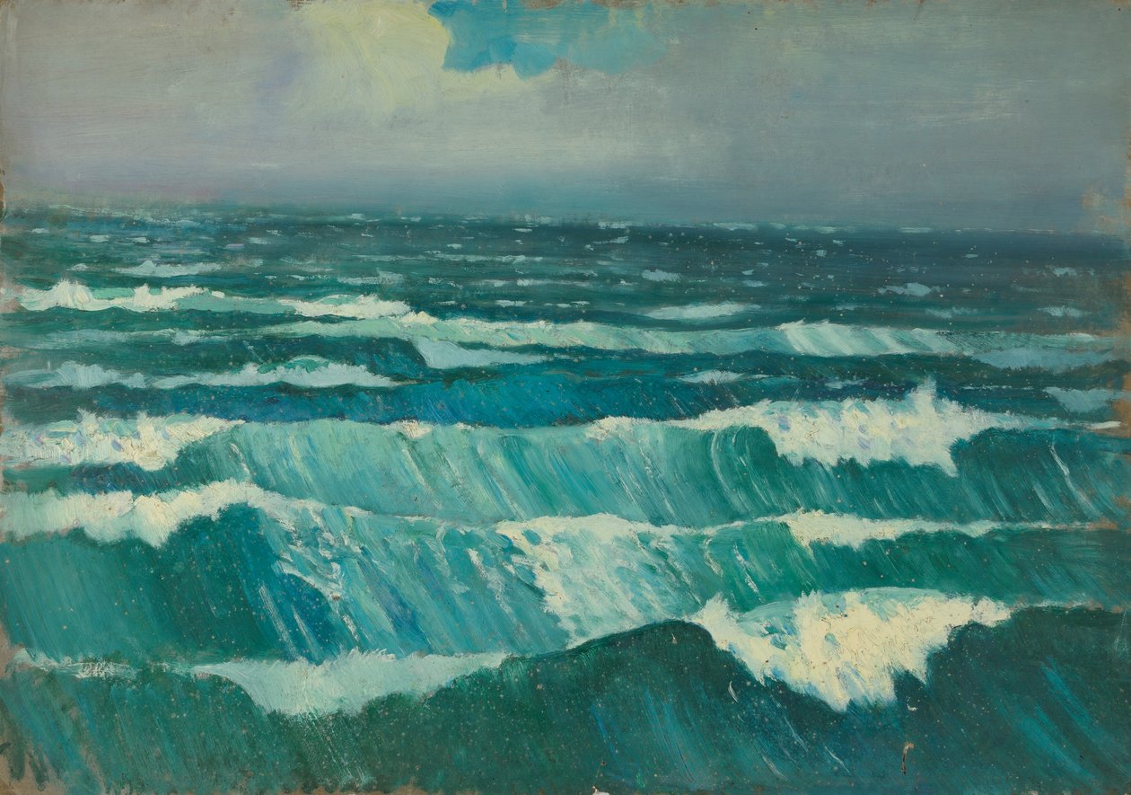 Havslandskap, slutet av 1800-talet - mitten av 1900-talet (olja på papper) av John Everett