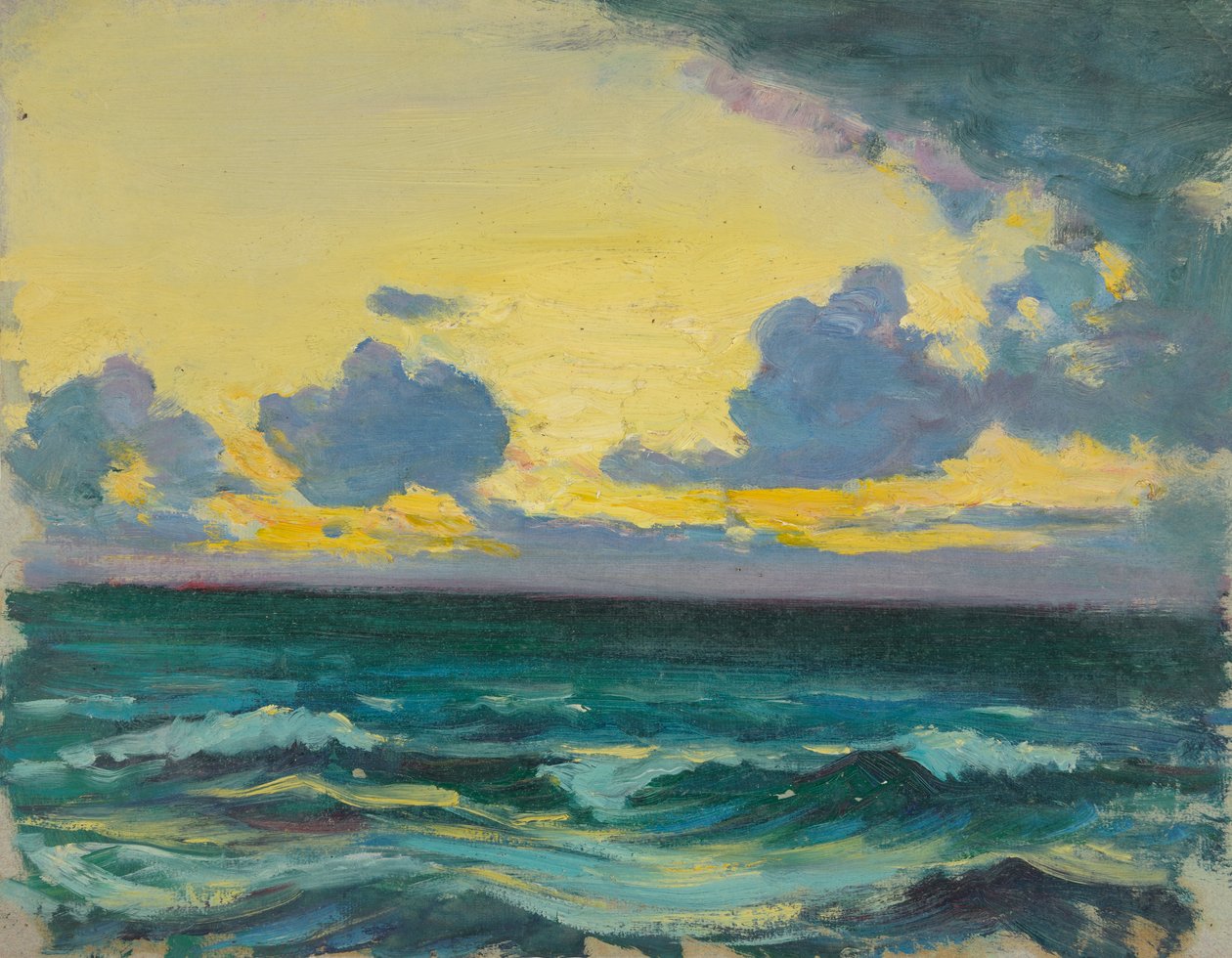 Havslandskap, slutet av 1800-talet - mitten av 1900-talet (olja på papper) av John Everett