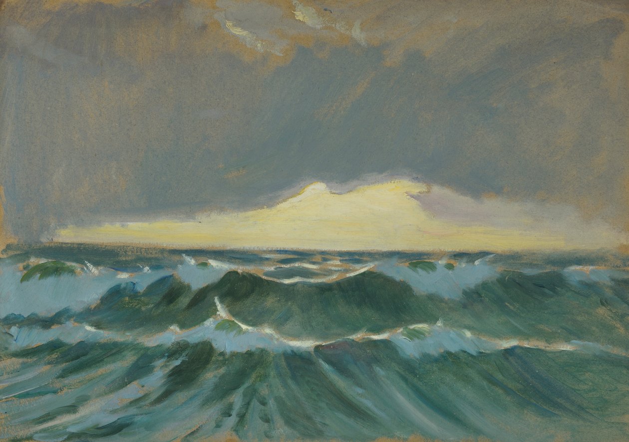 Havslandskap, slutet av 1800-talet - mitten av 1900-talet (olja på papper) av John Everett