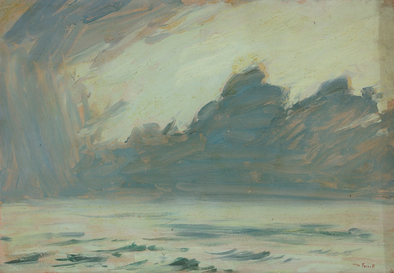 Havslandskap, slutet av 1800-talet - mitten av 1900-talet (olja på papper) av John Everett