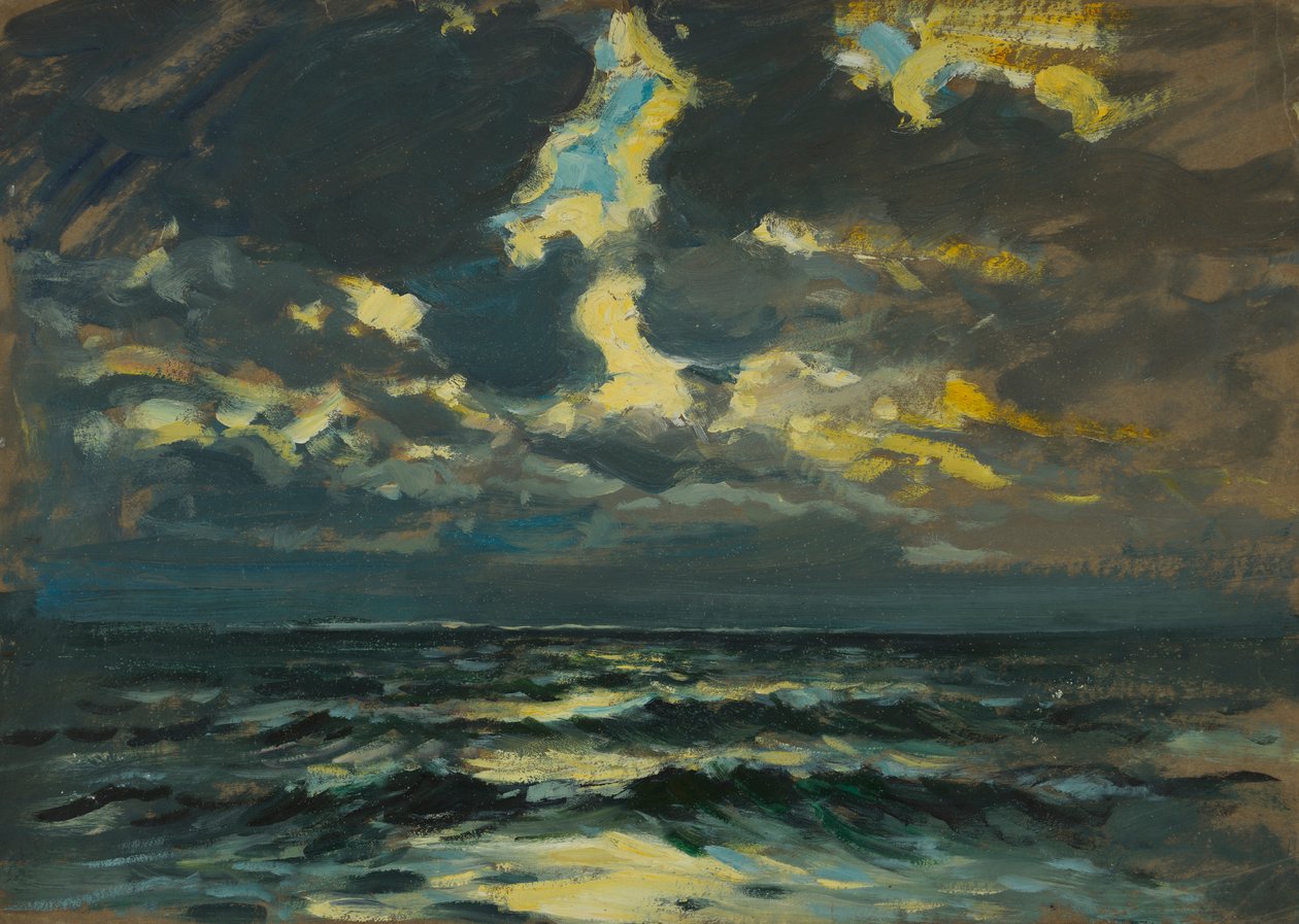 Havslandskap, slutet av 1800-talet - mitten av 1900-talet (olja på papper) av John Everett