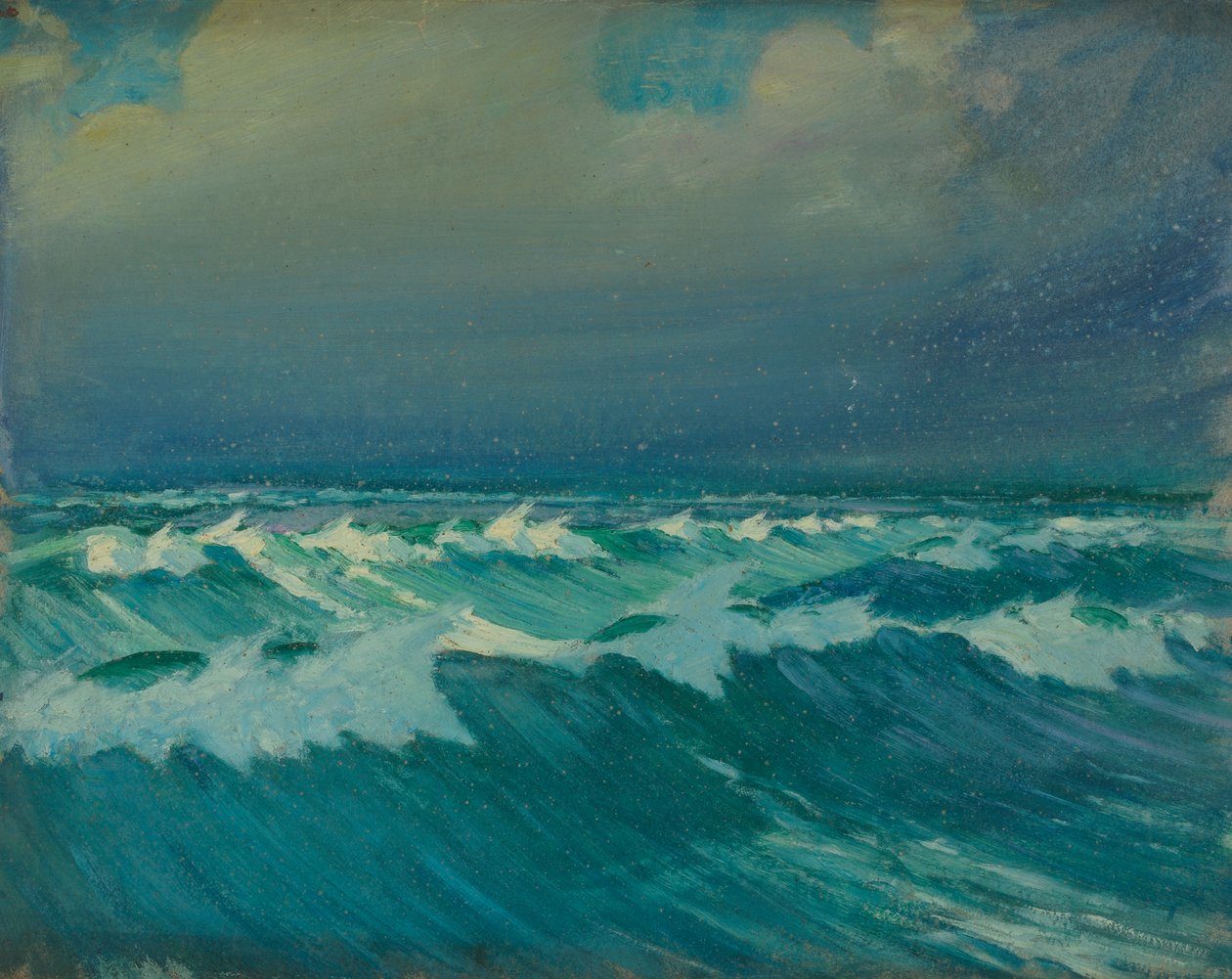 Havslandskap, slutet av 1800-talet - mitten av 1900-talet (olja på papper) av John Everett