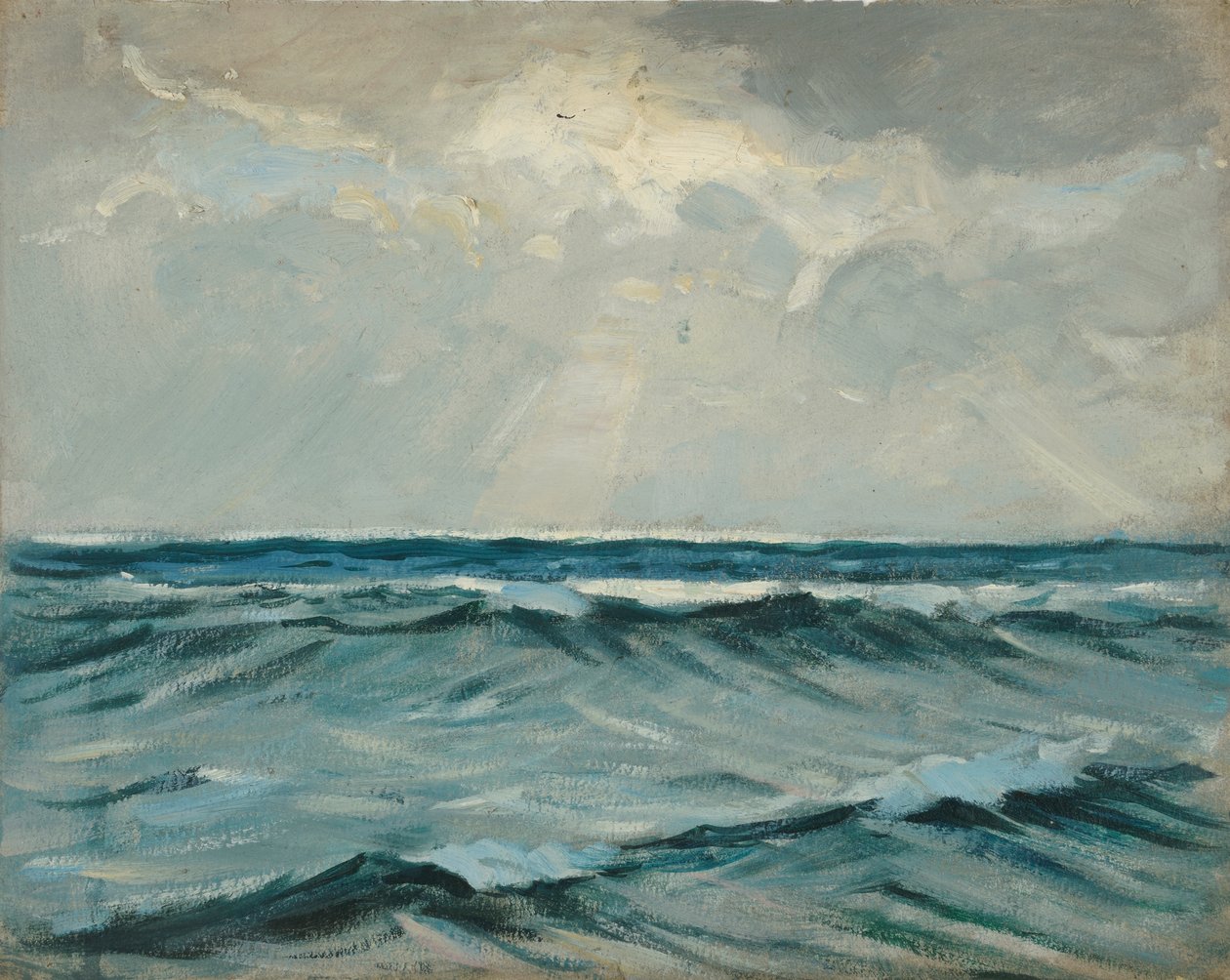 Havslandskap, slutet av 1800-talet - mitten av 1900-talet (olja på papper) av John Everett