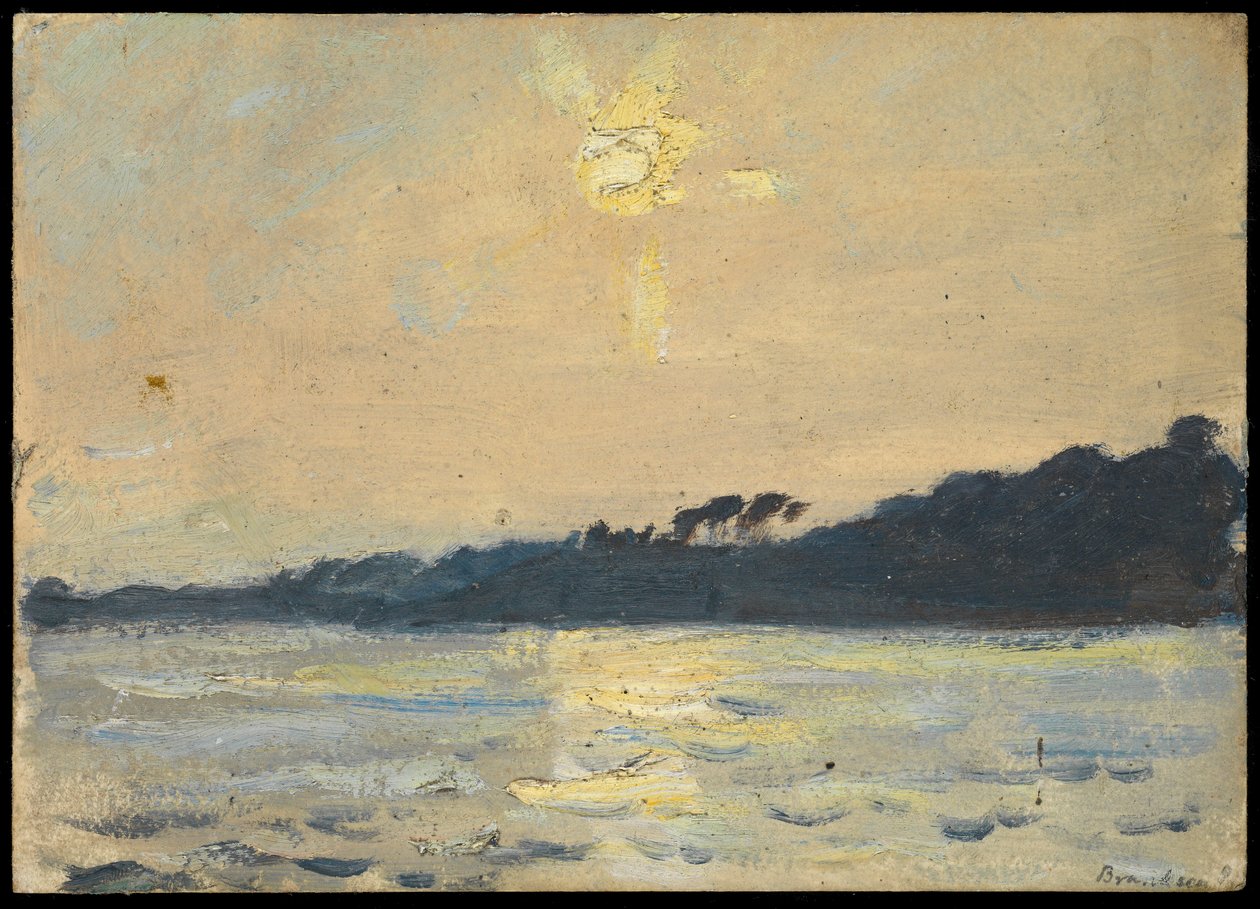 Havslandskap, tidigt till mitten av 1900-talet (olja på papper) av John Everett