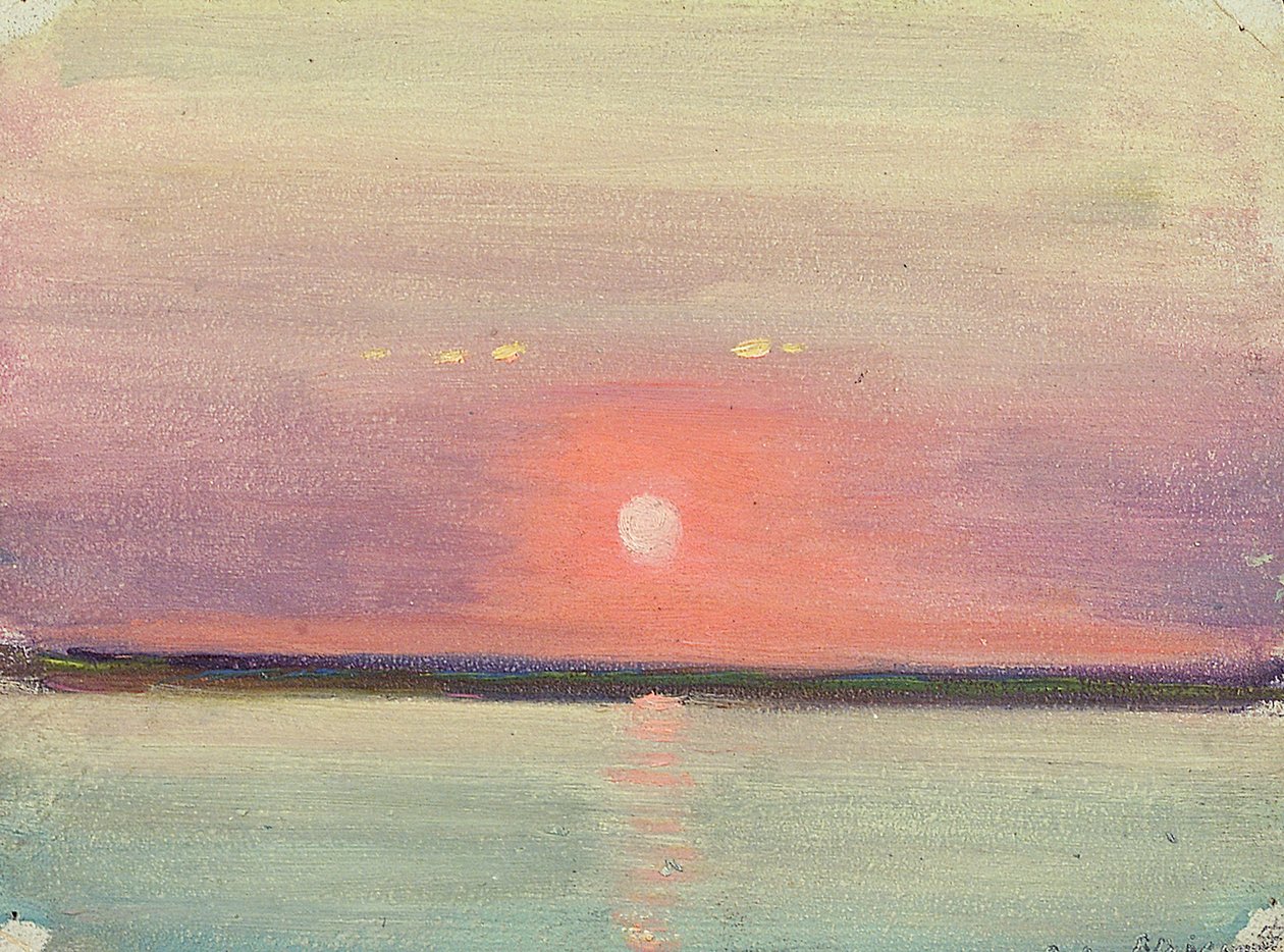Havslandskap, tidigt till mitten av 1900-talet (olja på papper) av John Everett