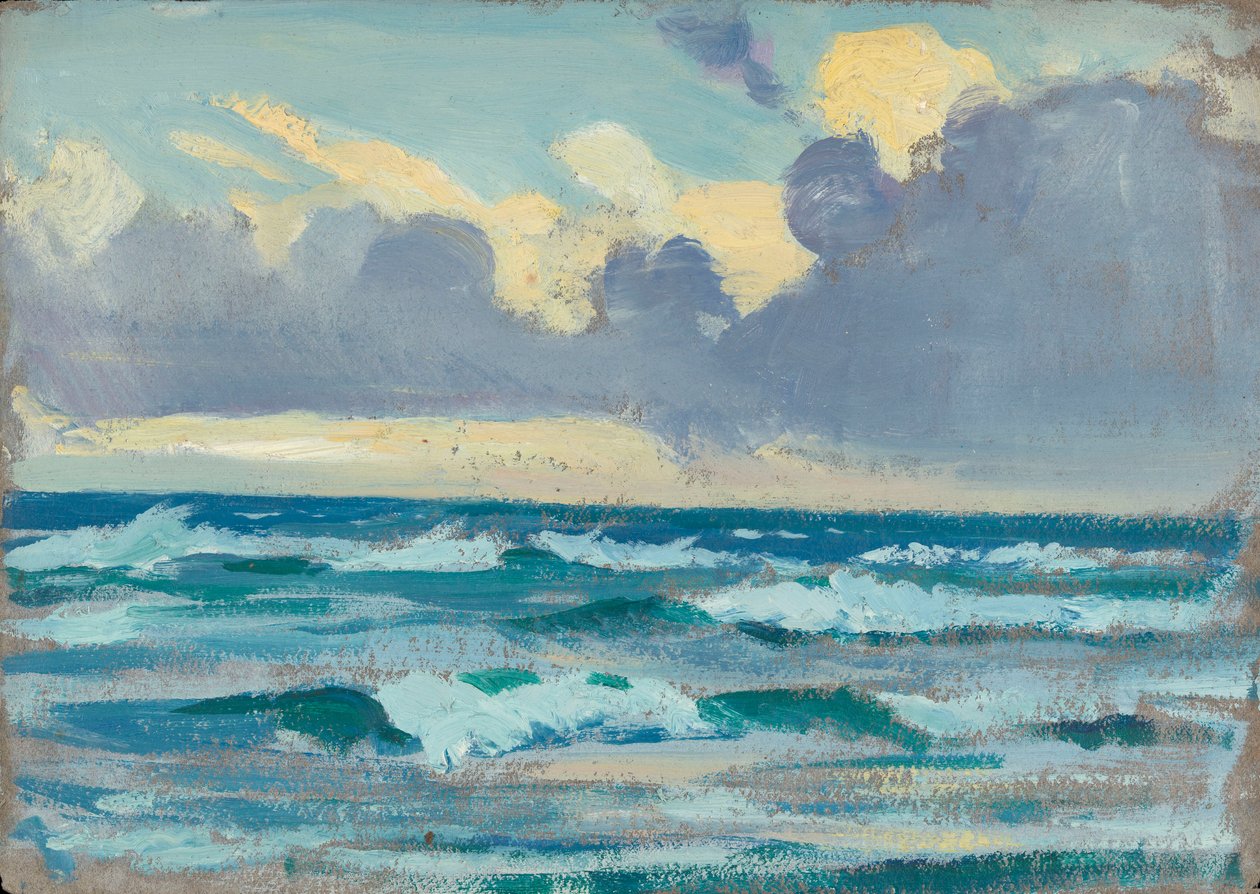 Havslandskap, slutet av 1800-talet - mitten av 1900-talet (olja på papper) av John Everett