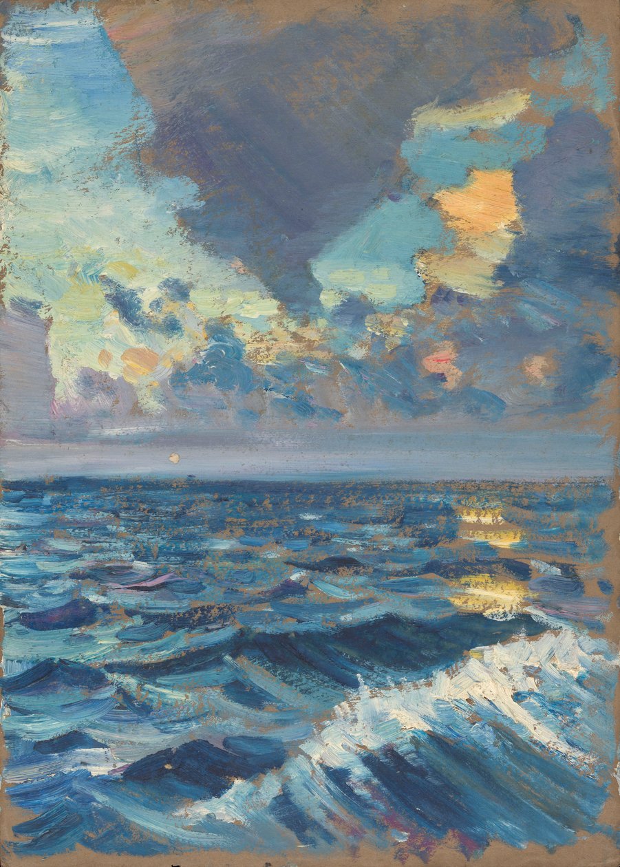Havslandskap, slutet av 1800-talet - mitten av 1900-talet (olja på papper) av John Everett