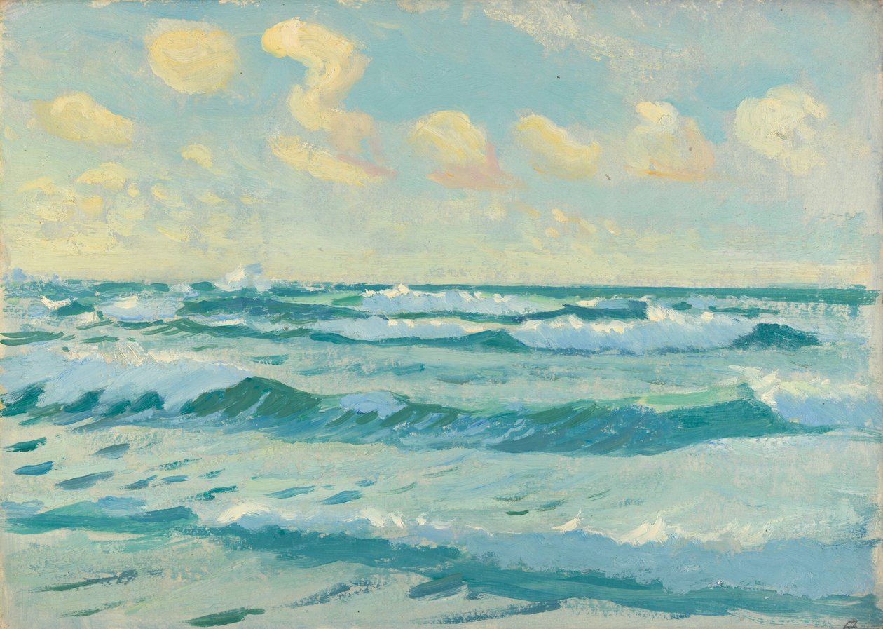 Havslandskap, slutet av 1800-talet - mitten av 1900-talet (olja på papper) av John Everett