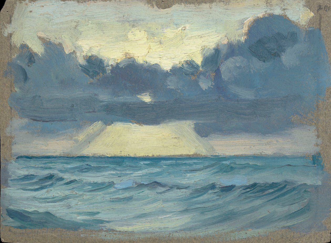 Havslandskap, slutet av 1800-talet - mitten av 1900-talet (olja på papper) av John Everett