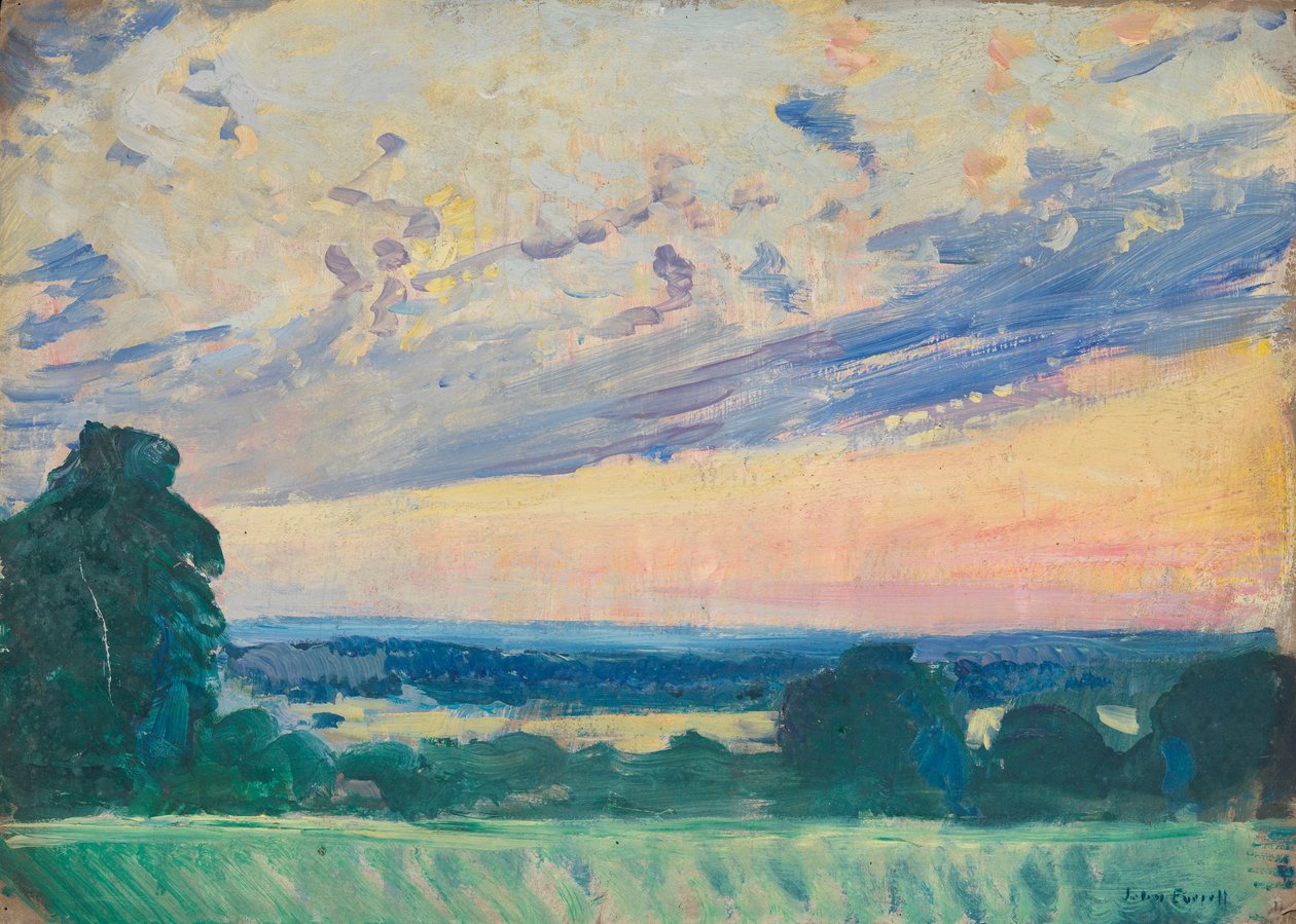 Havslandskap, slutet av 1800-talet - mitten av 1900-talet (olja på papper) av John Everett