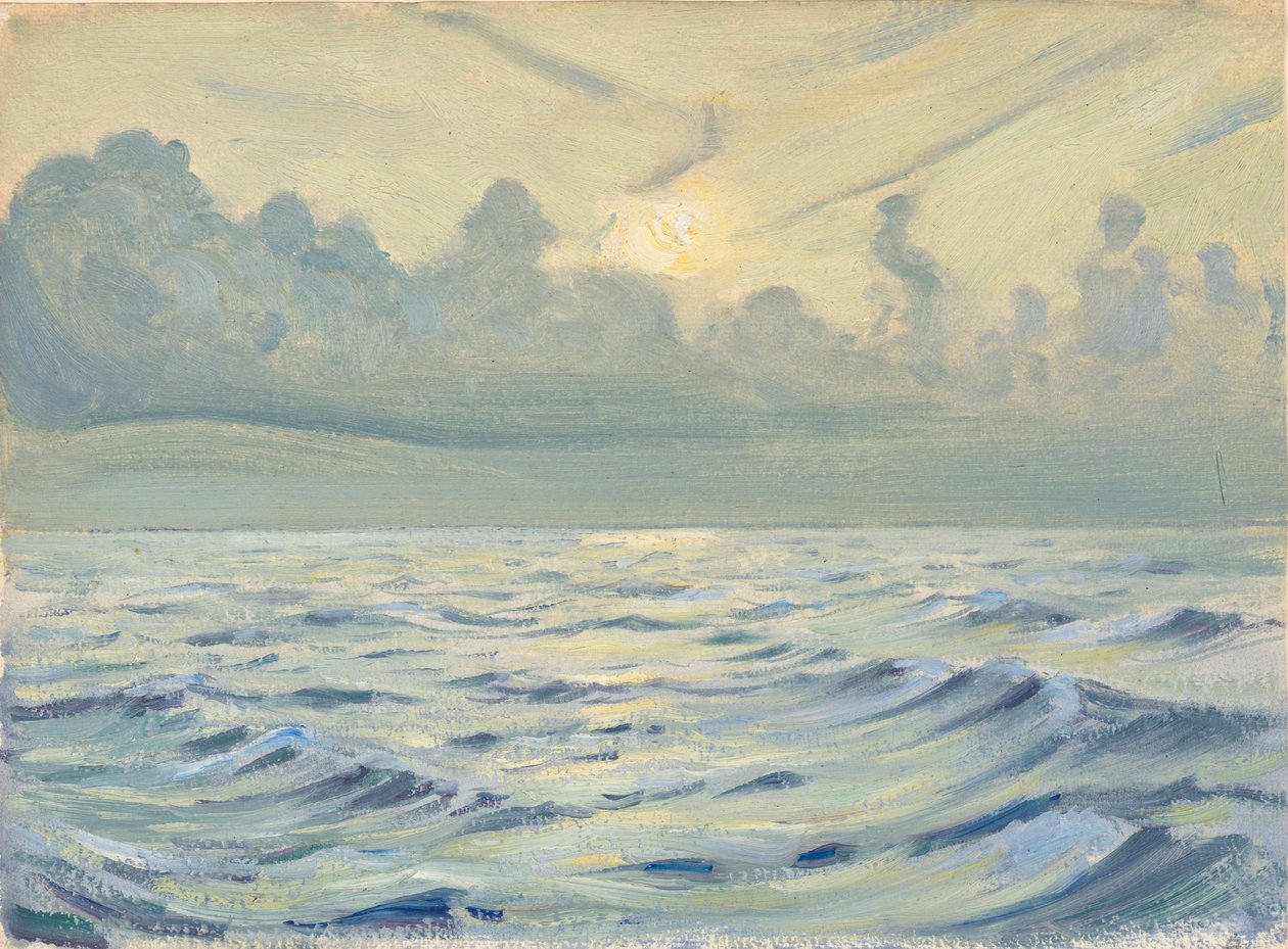 Havslandskap, slutet av 1800-talet - mitten av 1900-talet (olja på papper) av John Everett