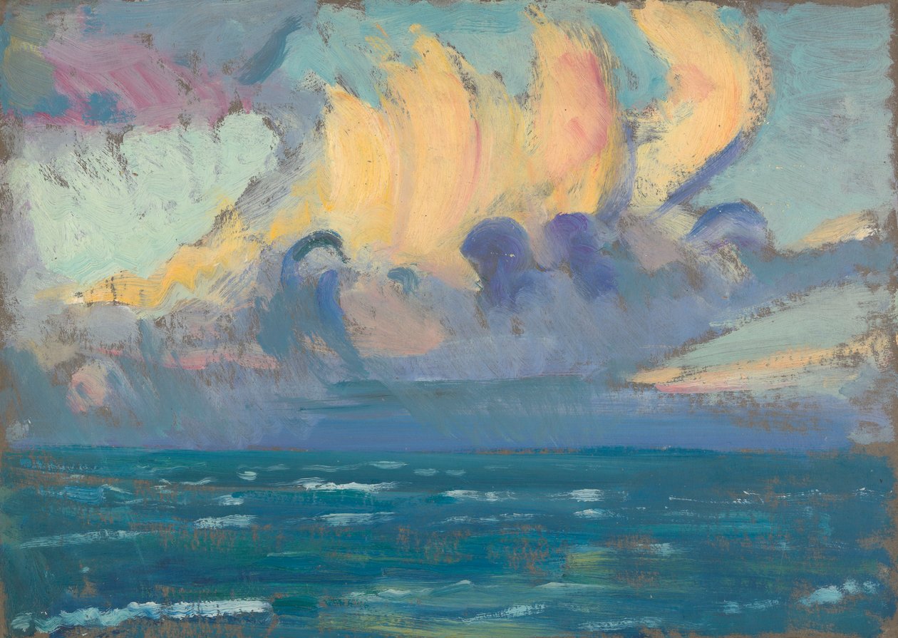 Havslandskap, slutet av 1800-talet - mitten av 1900-talet (olja på papper) av John Everett