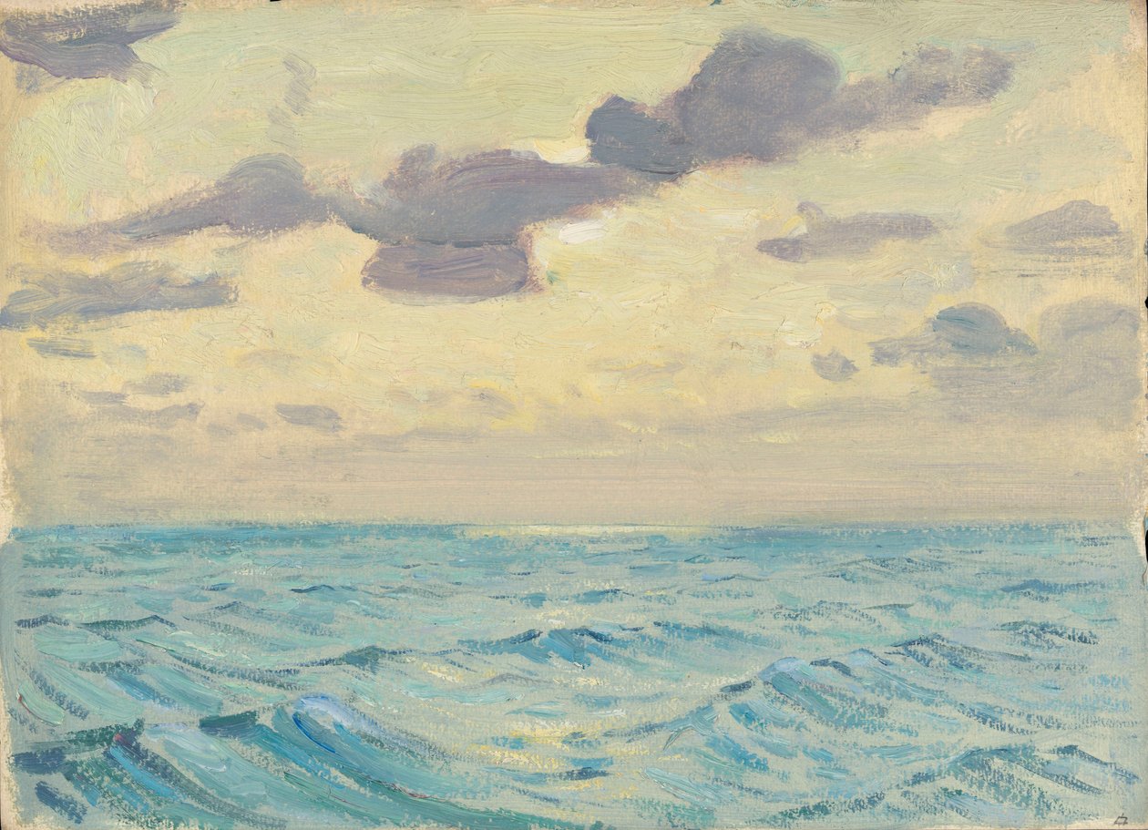 Havslandskap, slutet av 1800-talet - mitten av 1900-talet (olja på papper) av John Everett
