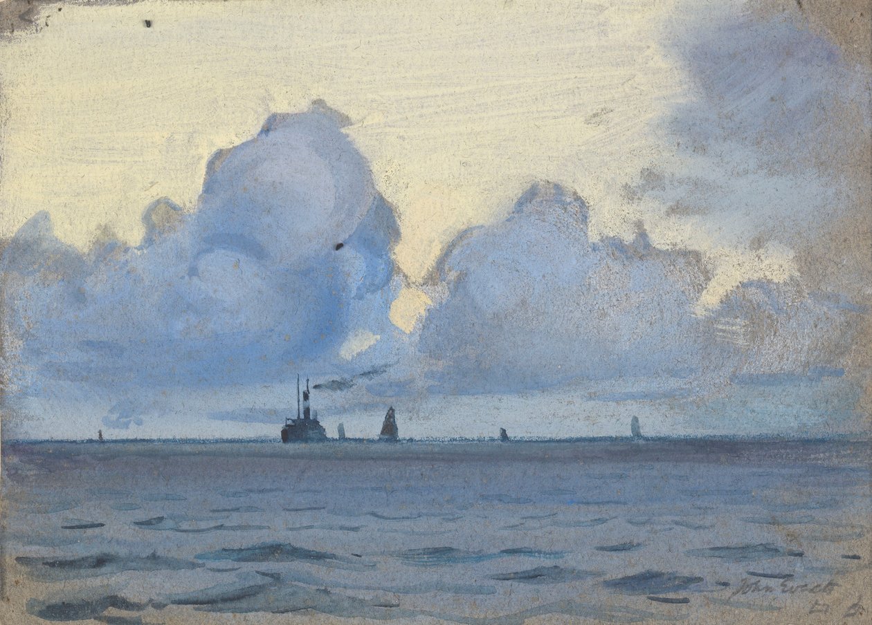 Havslandskap, slutet av 1800-talet - mitten av 1900-talet (akvarell, gouache, grafit, papper) av John Everett
