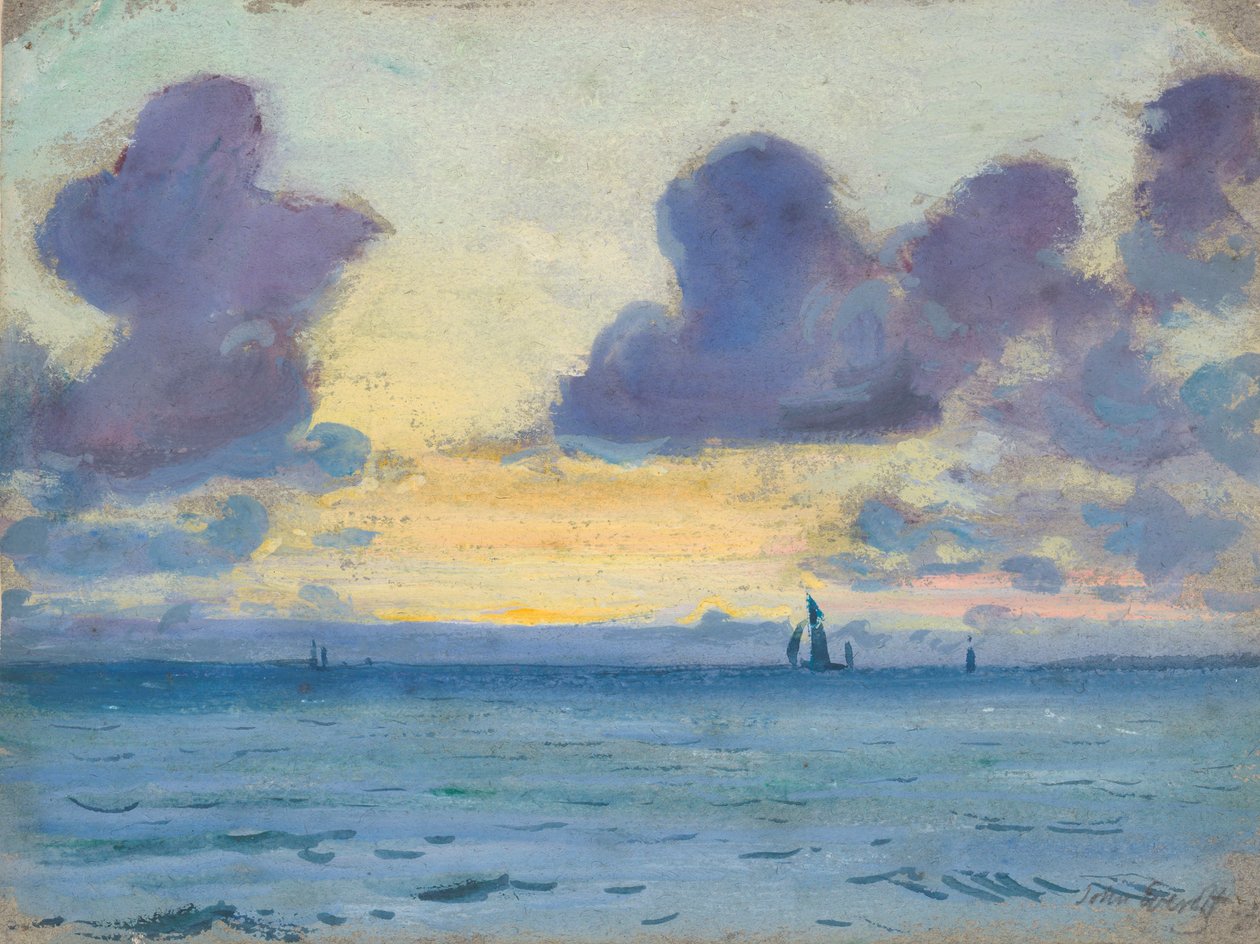 Havslandskap, slutet av 1800-talet - mitten av 1900-talet (akvarell, grafit, papper) av John Everett